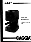 Gaggia All Expresso Makers Instruction Manual