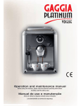 Gaggia 10002511 Use and Maintenance Manual