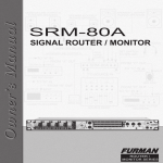 Furman Sound SRM-80A User's Manual