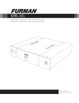 Furman Sound SPR-20i User's Manual