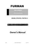 Furman Sound PM-PRO-E User's Manual