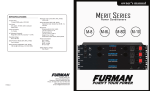 Furman Sound PL-PRO DE II User's Manual