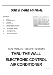 Frigidaire THRU-THE-WALL User's Manual