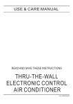 Frigidaire THRU-THE-WALL ELECTRONIC CONTROL AIR CONDITIONER User's Manual