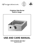 Frigidaire Side Burner FOR OUTDOOR USE User's Manual