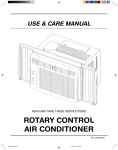Frigidaire ROTARY CONTROL AIR CONDITIONER User's Manual