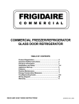 Frigidaire GLASS DOOR REFRIGERATOR User's Manual