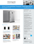 Frigidaire FGVU21F8QT Product Specifications Sheet