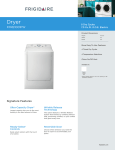 Frigidaire FFRE1001PW Product Specifications Sheet