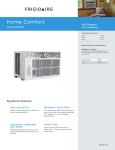 Frigidaire FFRA0811Q1 Product Specifications Sheet