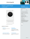 Frigidaire FFQE5000QW Product Specifications Sheet