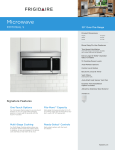 Frigidaire FFMV164LS Product Specifications Sheet