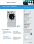 Frigidaire FFFS5115PW Product Specifications Sheet