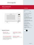 Frigidaire FFCM1134LW Product Specifications Sheet