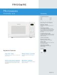 Frigidaire FFCE1439LB Product Specifications Sheet