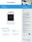 Frigidaire FARG4044MW Product Specifications Sheet