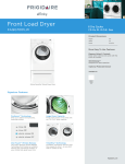 Frigidaire FAQG7001LW Product Specifications Sheet