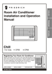 Friedrich Air Conditioner Room Air Conditioner User's Manual
