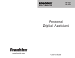Franklin Rolodex RF-8131 User's Manual