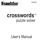 Franklin CW-40 User's Manual