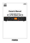 Fostex CR500 User's Manual