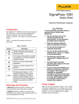 Fluke SIGMAPACE 1000 User's Manual