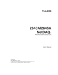 Fluke NetDAQ 2640A User's Manual