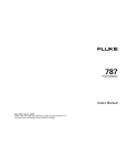 Fluke Welder 787 User's Manual