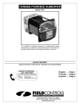 FIELD CONTROLS TURBINE TB-1 User's Manual