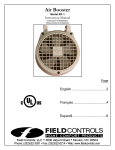 FIELD CONTROLS RF-1 User's Manual