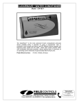 FIELD CONTROLS CW-HD-1 User's Manual