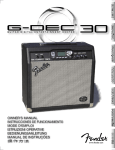 Fender G-DEC 30 User's Manual