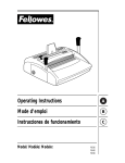 Fellowes PB 400 User's Manual