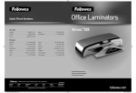 Fellowes Office Laminators Venus 125 User's Manual