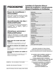 Fedders Portable Dehumidifier User's Manual