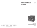 Extron electronic Extron Electronics Switch TSC 100 User's Manual