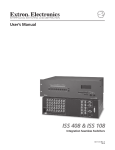 Extron electronic Extron Electronics Switch ISS 108 User's Manual