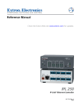 Extron electronic Extron Electronics Switch IPL 250 User's Manual