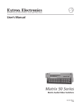 Extron electronic Extron Electronics Switch 50 User's Manual