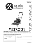 Exmark Metro 21 Series User's Manual