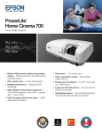 Epson PowerLite Home Cinema 700 Projector Product Brochure