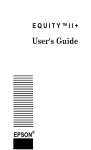 Epson EQUITY II+ User's Manual