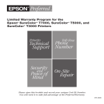 Epson T3000 Warranty Statement