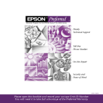 Epson Stylus Pro 9500 Print Engine Warranty Statement