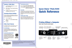 Epson R340 Quick Reference Guide