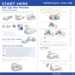 Epson Stylus Color 980 Ink Jet Printer Start Here Card