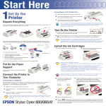 Epson Stylus Color 880 Ink Jet Printer Start Here Card