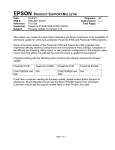 Epson PowerLite 9100NL Product Support Bulletin
