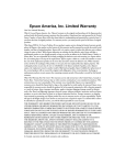 Epson (ELPSP02) Warranty Statement