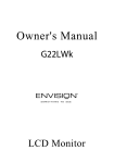 Envision Peripherals G22LWK User's Manual
